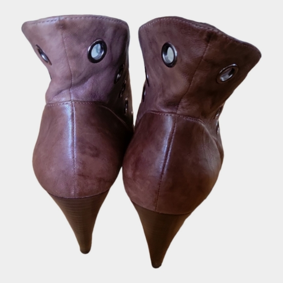 ⭐️ Report Signature Leather Brown Vandalia Open Toes Ankle Booties 8 1/2 - Picture 8 of 8